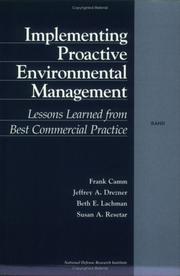 Cover of: Implementing Proactive Environmental Management: Lessons Learned from Best Commercial Practice (2001)