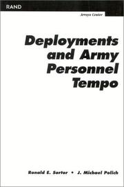 Cover of: Deployments and Army Personnel Tempo by Ronald E. Sortor