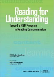 Cover of: Reading for Understanding: Toward an R & D Program in Reading Comprehension
