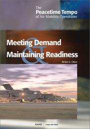 Cover of: The Peacetime Tempo of Air Mobility Operations: Meeting Peacetime  Demand and Maintaining Readness