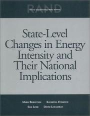 Cover of: State-Level Changes in Energy Intensity and Their National Implications by 