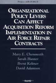 Cover of Organizational Policy Levers Can Affect Acquistion Reform Implemenatation in Air Force Repair Contracts