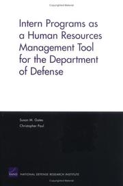 Cover of: Intern Programs as a Human Resources Management Tool for the Department of Defense