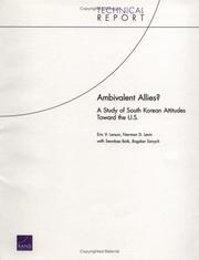Cover of: Ambivalent allies?: a study of South Korean attitudes toward the U.S.
