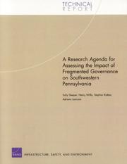 Cover of: A research agenda for assessing the impact of fragmented governance on southwestern Pennsylvania