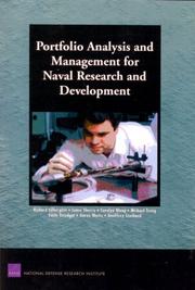 Cover of: Portfolio Analysis and Management for Naval Research and Development by Richard Silberglitt