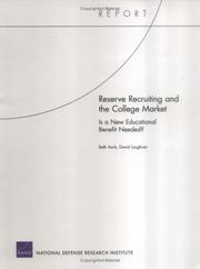 Cover of: Reserve Recruiting And The College Market: Is A New Educational Benefit Needed