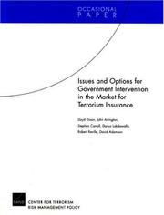 Cover of: Issues and options for government intervention in the market for terrorism insurance | 