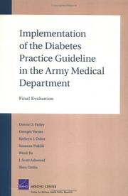Cover of: Implementation of the Diabetes Practice Guideline in the Army Medical Department | Donna O. Farley
