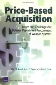 Cover of: Price-based acquisition: issues and challenges for Defense Department procurement of weapon systems