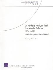 Cover of: A Portfolio AnalysisTool for Missile Defense by Paul Dreyer