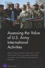 Cover of: Assessing the value of U.S. Army international activities