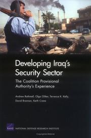 Cover of: Developing Iraq's Security Sector: The Coalition Provisional Authority's Experience