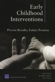 Cover of: Early childhood interventions: proven results, future promise