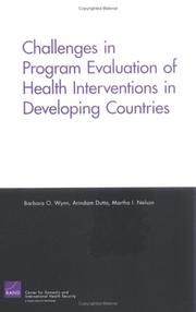 Cover of: Challenges in program evaluation of health interventions in developing countries