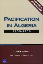 Cover of: Pacification in Algeria, 1956-1958