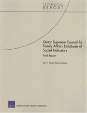 Cover of: Qatar Supreme Council for Family Affairs Database of Social Indicators: Final Report (Technical Report (Rand Corporation))