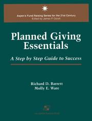 Cover of: Planned giving essentials: a step by step guide to success