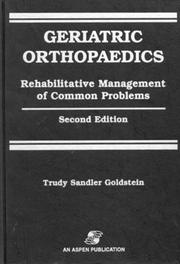 Cover of: Geriatric orthopaedics: rehabilitative management of common problems