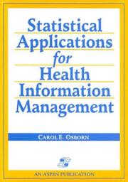 Cover of: Statistical Applications for Health Information Management