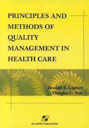 Cover of: Quality Management in Health Care: Principles and Methods