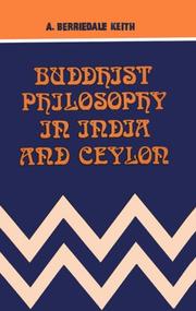 Cover of: Buddhist Philosophy in India and Ceylon