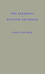 Cover of: The Elements of English Grammer