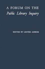 Cover of: A forum on the Public Library Inquiry.