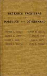Cover of: Research frontiers in politics and government