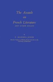 Cover of: The assault on French literature, and other essays