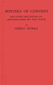 Cover of: Winters of content, and other discursions on Mediterranean art and travel by Osbert Sitwell