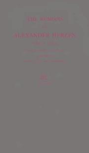 Cover of: The Memoirs of Alexander Herzen, Parts I and II by Aleksandr Herzen