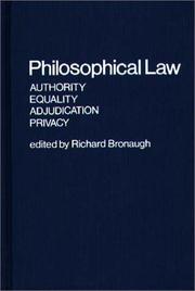 Cover of: Philosophical Law | Richard Bronaugh