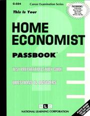 Home Economist (Career Examination, C-324) by Jack Rudman