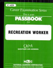 Cover of: Recreation Worker (C-429) by Jack Rudman