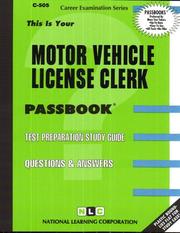 Cover of: Motor Vehicle License Clerk by 