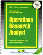 Cover of: Operations Research Analyst (Career Exam Series) | 