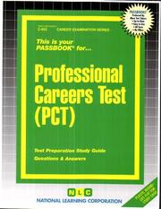Cover of: Professional Careers Test (PCT) | Jack Rudman