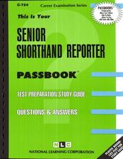 Cover of: Senior Shorthand Reporter (Career Examination Series C-724)