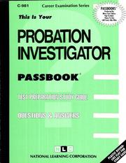 Cover of: Probation Investigator | Jack Rudman