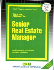 Cover of: Senior Real Estate Manager (Career Examination Series, C-1021) by Jack Rudman