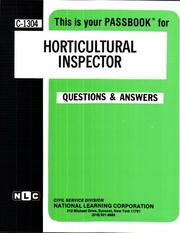 Cover of: Horticultural Inspector (Career Exam Ser, C-1304)