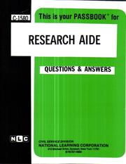 Cover of: Research Aide (Career Exam. Ser. C-1580)