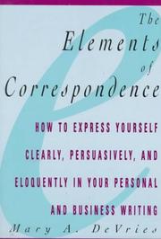 Cover of: The elements of correspondence