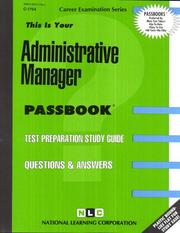 Cover of: Administrative Manager (C-1754)