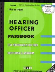Cover of: Hearing Officer | National Learning Corporation