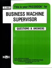 Cover of: Business Machine Supervisor by Jack Rudman, Jack Rudman