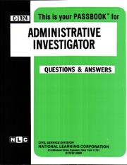 Cover of: Administrative Investigator (Career Examination/C-1924)