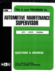 Cover of: Automotive Maintenance Supervisor | Jack Rudman