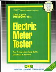 Cover of: Electric Meter Tester (The Passbook Series. Passbooks for Career Opportunities ; C-2249)